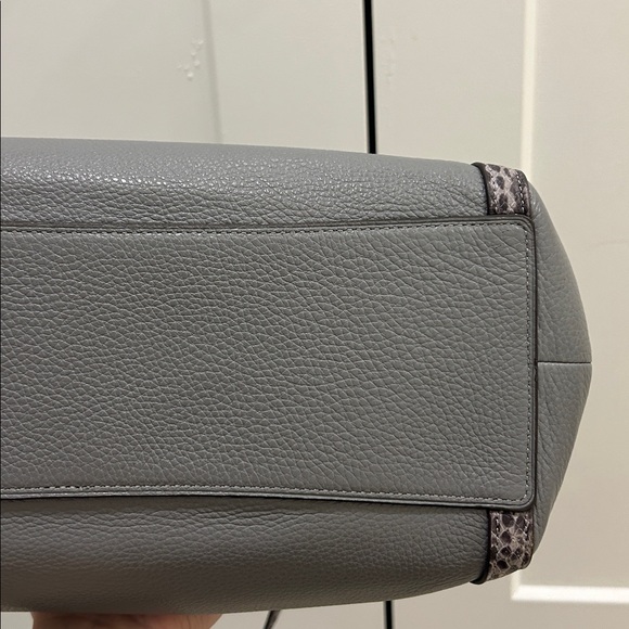 Coach (EUC) Kristy Shoulder Bag in Granite & Snake Embossed Leather Trim - Picture 13 of 14
